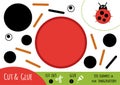 Education paper game for children, Ladybug