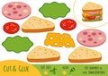 Education paper game for children, Sandwich