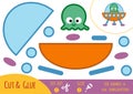 Education paper game for children, UFO