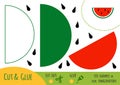 Education paper game for children, Watermelon