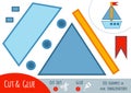Education paper game for children, Yacht