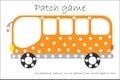 Education Patch game bus for children to develop motor skills, use plasticine patches, buttons, colored paper or color the page, Royalty Free Stock Photo