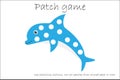 Education Patch game dolphin for children to develop motor skills, use plasticine patches, buttons, colored paper or color the