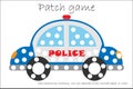 Education Patch game police car for children to develop motor skills, use plasticine patches, buttons, colored paper or color the