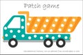 Education Patch game tipper truck for children to develop motor skills, use plasticine patches, buttons, colored paper or color