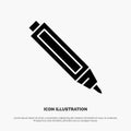 Education, Pen, Pencil solid Glyph Icon vector Royalty Free Stock Photo