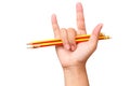 Education pencil art in love on white background.