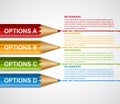 Education pencil option Infographics design template.