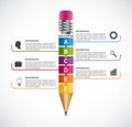 Education pencil option Infographics design template.