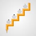 Education pencil option Infographics in the form of steps staircase design concept. Royalty Free Stock Photo