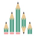 Education pencils on white background