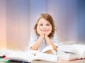 Student girl reading book