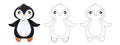 Cute penguin. Animals of the Arctic series point to point game. Color the animal