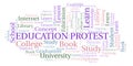 Education Protest word cloud. Royalty Free Stock Photo