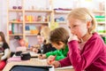 Education - Pupils at school doing homework Royalty Free Stock Photo