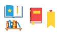 Education and Reading Flat Design Vector Icons Set Royalty Free Stock Photo