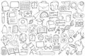 Education Related Doodle vector set. Drawing sketch illustration hand drawn line eps10 Royalty Free Stock Photo