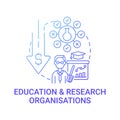 Education and research organizations concept icon