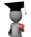 Education Savings Shows Piggy Bank And Rich 3d Rendering Royalty Free Stock Photo