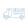 Education, school bus outline, transportation, vehicle line icon Royalty Free Stock Photo