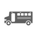 Education, school bus, transportation, vehicle gray icon Royalty Free Stock Photo