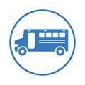 Education, school bus, transportation, vehicle vector icon Royalty Free Stock Photo