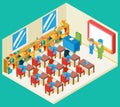 Education and school class isometric 3d concept