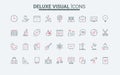 Education at school, college and university line icons set, knowledge, online learning Royalty Free Stock Photo