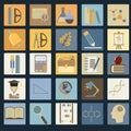 Education School Flat Icon Set Royalty Free Stock Photo