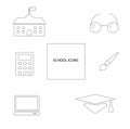 Education School Flat Icon Set Royalty Free Stock Photo