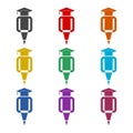 Education School icon isolated on white background. Set icons colorful