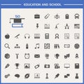 Education and school icon set