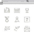 Education and School outline icon collection