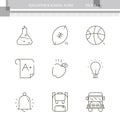 Education and School outline icon collection