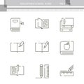 Education and School outline icon collection