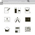 Education and School outline icon collection