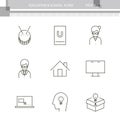 Education and School outline icon collection