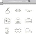 Education and School outline icon collection