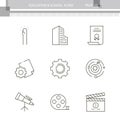 Education and School outline icon collection