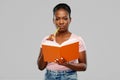 African american woman with notebook Royalty Free Stock Photo