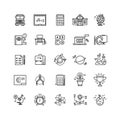 Education, school, science, learning thin line vector icons