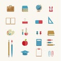 Education and School Supplies icon set