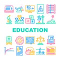 Education Science Collection Icons Set Vector Illustrations Royalty Free Stock Photo