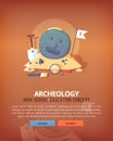 Education and science concept illustrations. Archeology Science of life and origin of species. Flat vector design banner