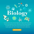 Education and science concept illustrations. Biology lesson Royalty Free Stock Photo