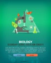 Education and science concept illustrations. Biology. Science of life and origin of species. Flat vector design banner.