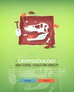 Education and science concept illustrations. Cryptozoology. Science of life and origin of species. Flat vector design