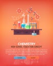 Education and science concept illustrations. Organic chemistry. Science of life and origin of species. Flat vector
