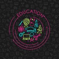 Education and science concept on seamless background Royalty Free Stock Photo