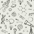 Education, science doodles - seamless pattern Royalty Free Stock Photo